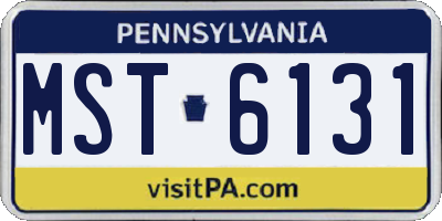 PA license plate MST6131