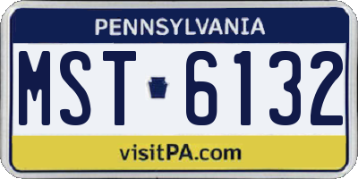 PA license plate MST6132