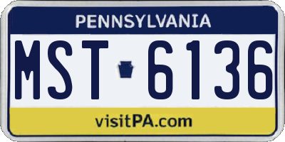 PA license plate MST6136