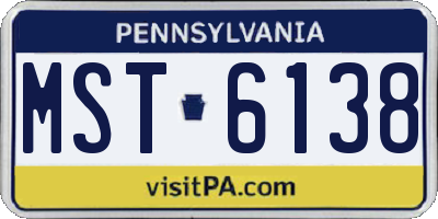 PA license plate MST6138