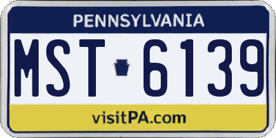 PA license plate MST6139