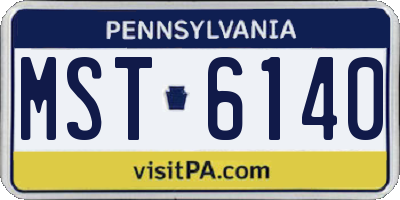 PA license plate MST6140