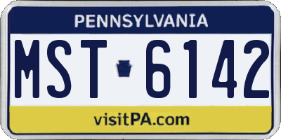 PA license plate MST6142
