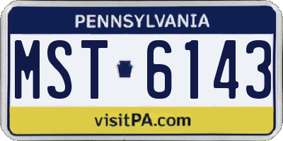 PA license plate MST6143