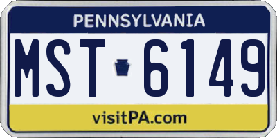 PA license plate MST6149
