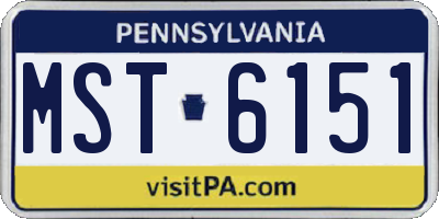 PA license plate MST6151