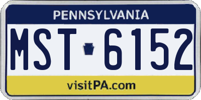 PA license plate MST6152