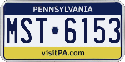 PA license plate MST6153