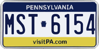 PA license plate MST6154