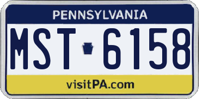 PA license plate MST6158
