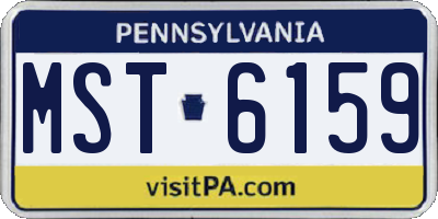PA license plate MST6159