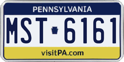 PA license plate MST6161
