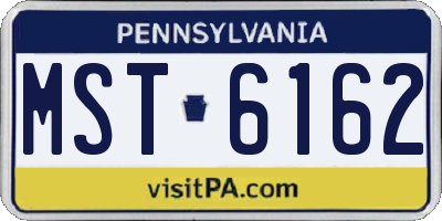PA license plate MST6162