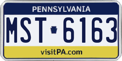 PA license plate MST6163