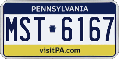PA license plate MST6167