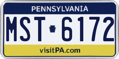 PA license plate MST6172