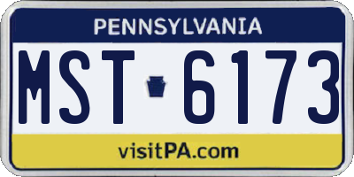 PA license plate MST6173