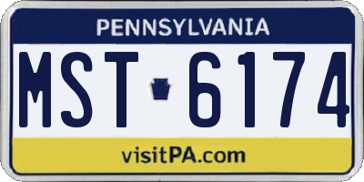 PA license plate MST6174