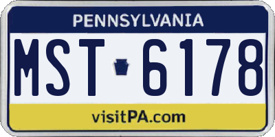 PA license plate MST6178