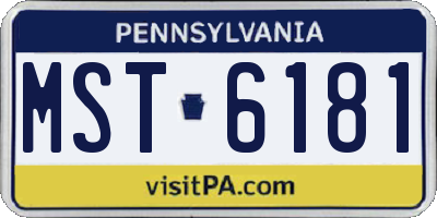 PA license plate MST6181