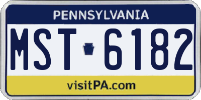 PA license plate MST6182