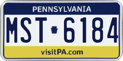 PA license plate MST6184