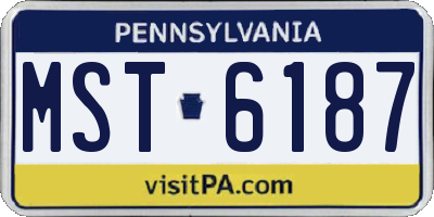 PA license plate MST6187