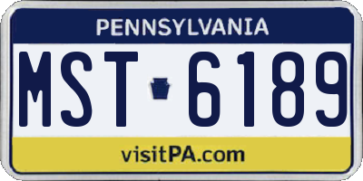 PA license plate MST6189