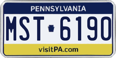 PA license plate MST6190