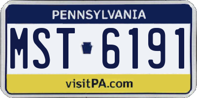PA license plate MST6191