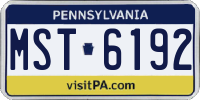 PA license plate MST6192