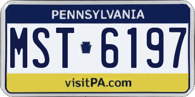 PA license plate MST6197