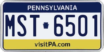PA license plate MST6501