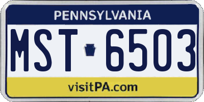PA license plate MST6503