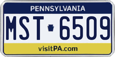 PA license plate MST6509