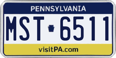 PA license plate MST6511