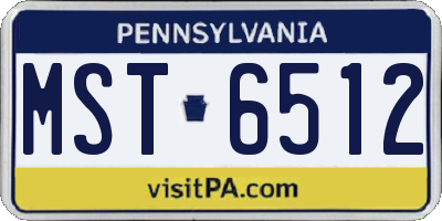 PA license plate MST6512
