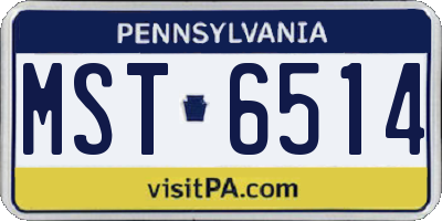 PA license plate MST6514