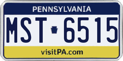 PA license plate MST6515