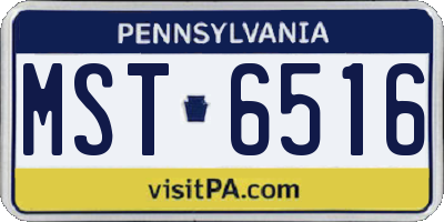 PA license plate MST6516
