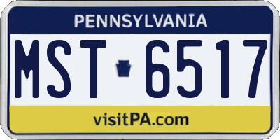 PA license plate MST6517