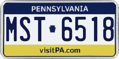 PA license plate MST6518