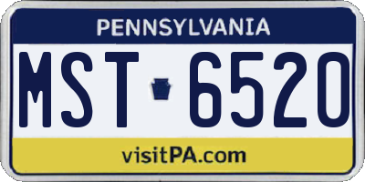 PA license plate MST6520
