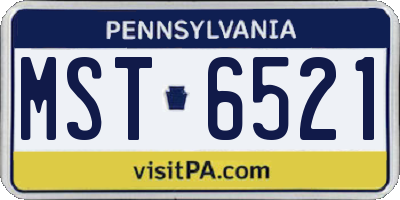 PA license plate MST6521