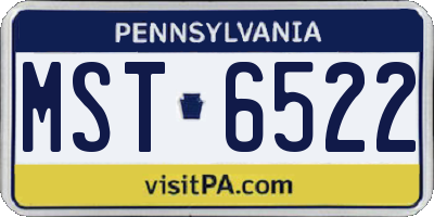 PA license plate MST6522