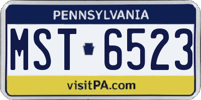 PA license plate MST6523