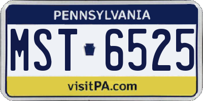 PA license plate MST6525