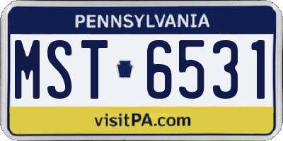 PA license plate MST6531
