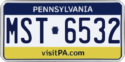 PA license plate MST6532