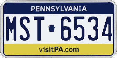 PA license plate MST6534